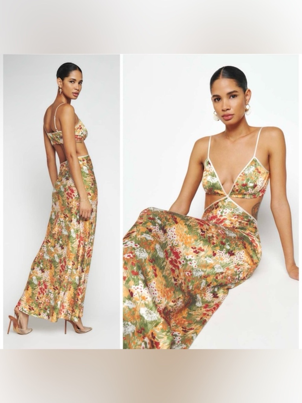 Reformation Poppies Silk Dress In Sojourn